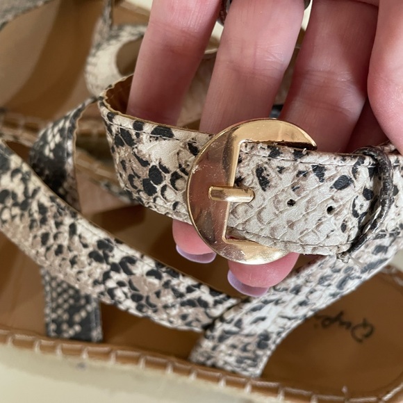 Qupid Snakeskin Espadrille - Picture 3 of 7